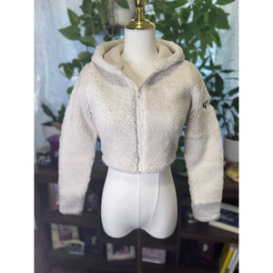 Juniors Werk Winter White Cozy Teddy Cropped Jacket L